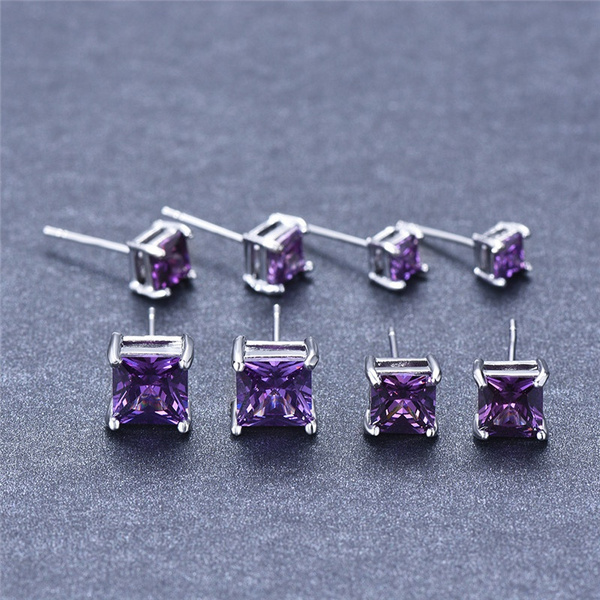 purple jewel earrings