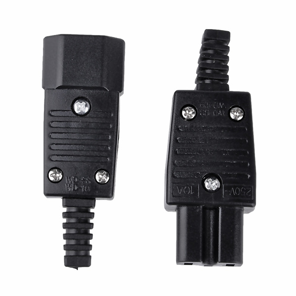 C13 to C14 Heavy Duty Rewireable IEC C13 Female Inline Socket Plug 10A ...