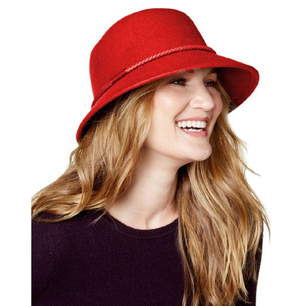 Nine West Women's Felt Cloche Hat Red 