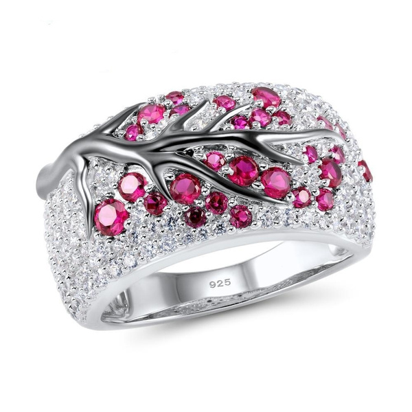 Plum Blossom Engagement Ring