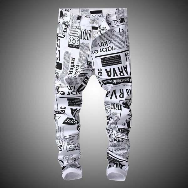 Mens Plus Size Baggy 90s Print Pants | 90s Costume Pants for Men