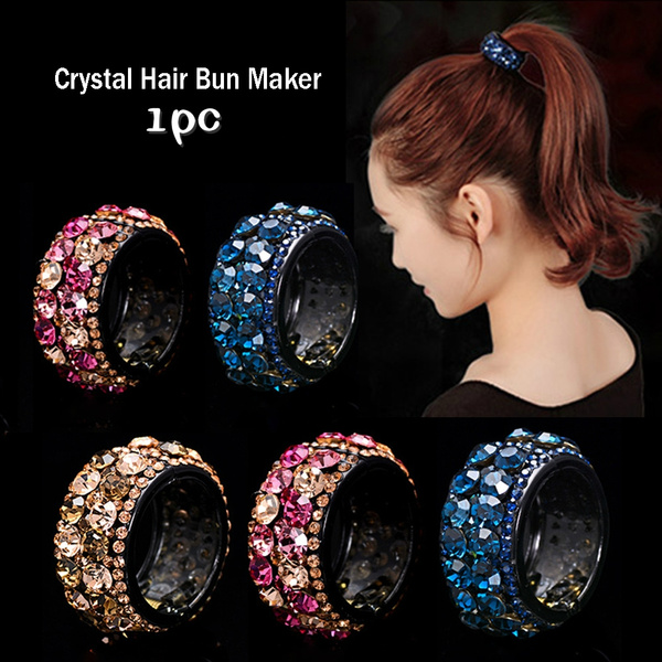 Claw Hair Clip Ponytail Holder Ring Hair Holder Buckle Crystal Hair Bun Maker 