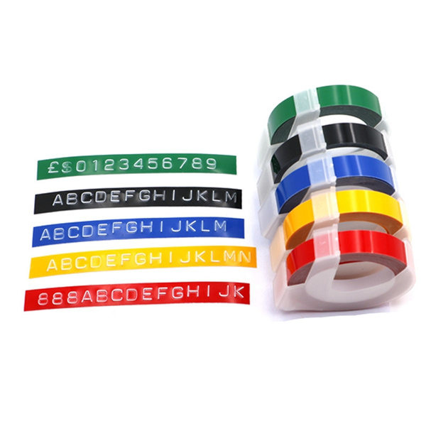 9mm/0.35'' Embossing PVC Label tapes Compatible for Motex E101 for Dymo 1610 1880 12965 Manual Label Printers maker | Wish