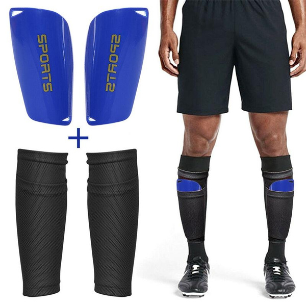 Nylon Kids Adult Sports Football Shin Guard Pad Socks Calf Sleeves W/ Pocket 