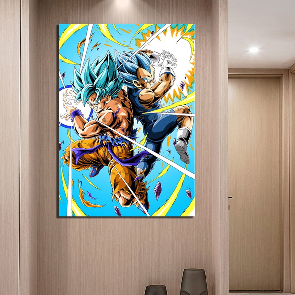  Goku SSJ Blue Anime Manga Canvas Art Poster and Wall