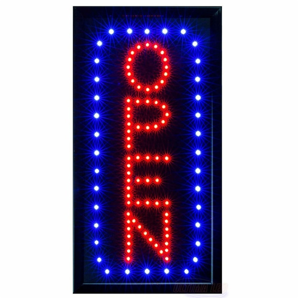 On/Off Switch Bright Light Neon Animated Motion LED Business Vertical Open SIGN 