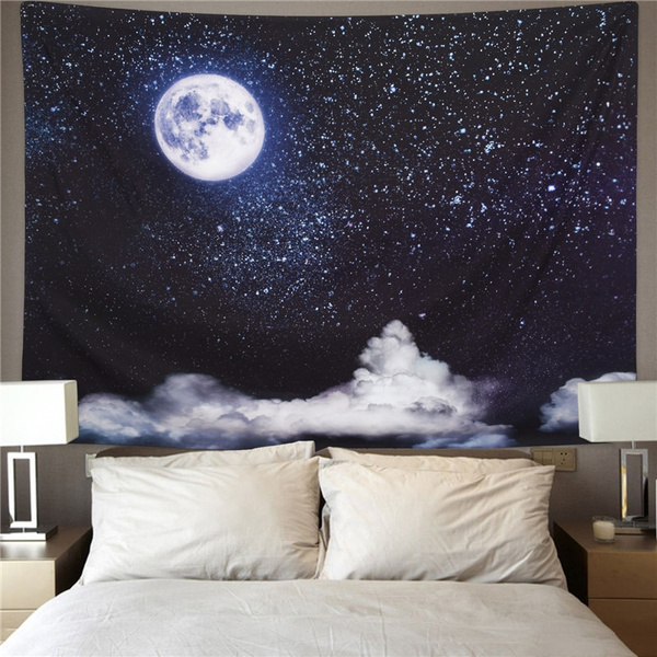 Night Forest Night Sky Stars Tapestry Wall Hanging Couvre-lit Couverture Décoration Maison 