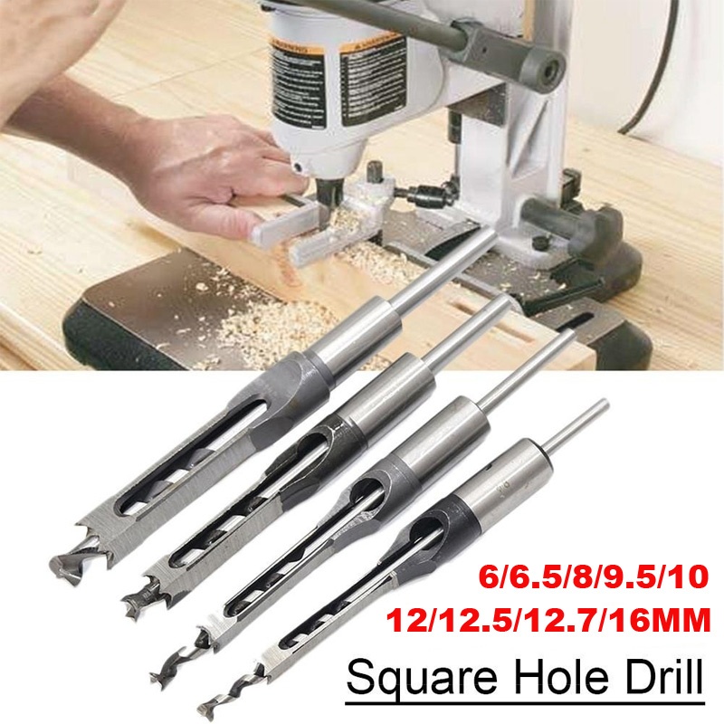 Valensha 6//6.4//8//10//12.7mm HSS Square Hole Drill Bit HSS Twist Drill Bit Screw Drill Bits Mortising Chisels Woodworking Tool 10mm