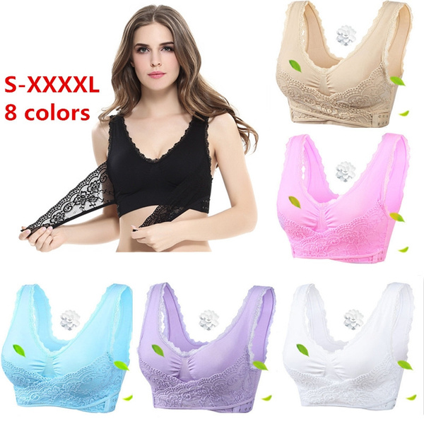 Sexy Front Cross Side Buckle Wireless Lace Bra Breathable Women Sport  Gathered Adjustable Rimless Sleep Bra Vest Style Seamless