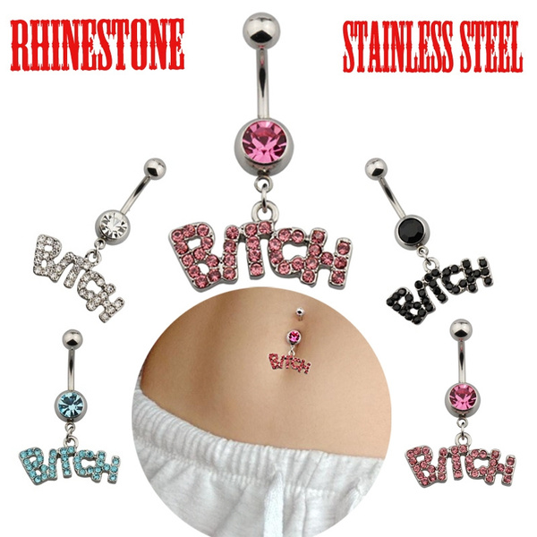  1PC Steel Belly Button Rings Crystal Piercing Navel