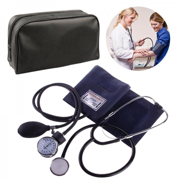 Professional Blood Pressure Cuff Stethoscope Meter Gauge Aneroid