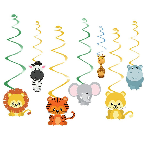 Amscan Jungle Friends Animals Swirls Hanging Decoration