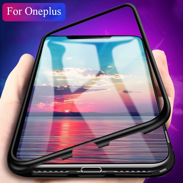 Magnetic Metal Case Tempered Glass Back Case for OnePlus 7 / OnePlus 7 Pro / OnePlus 5 / 5T / OnePlus 6 / OnePlus 6T Shockproof Funda Shell Coque Wish