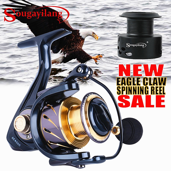 Sougayilang 13+1BB Fishing Reel Light Weight Ultra Smooth Aluminum Spinning  Fishing Reel with Free Spare Graphite Spool De Pesca