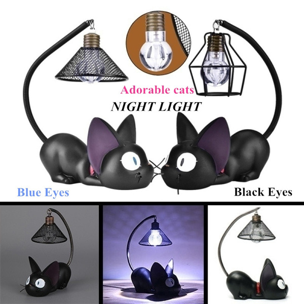 Mini Cute Black Cat Night Light Table Lamp Home Bedroom Decoration 5 1