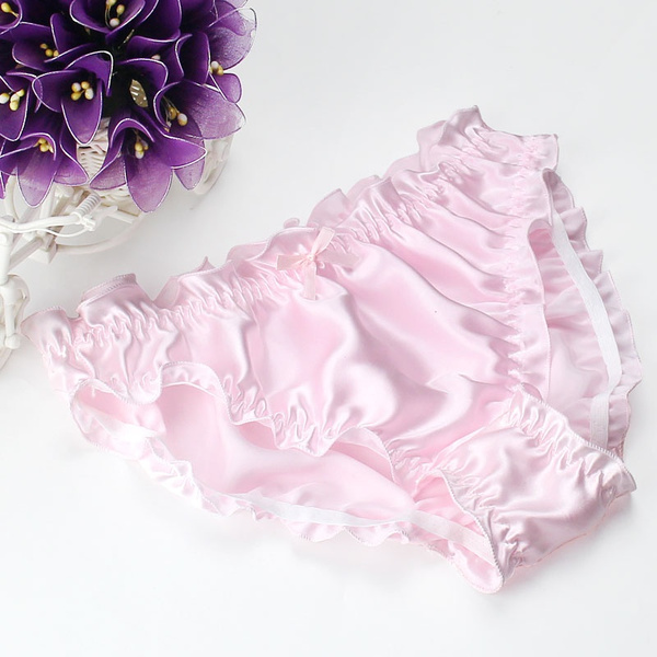 Women Silk Ruffles Briefs Underwear Knickers Lingerie Panties
