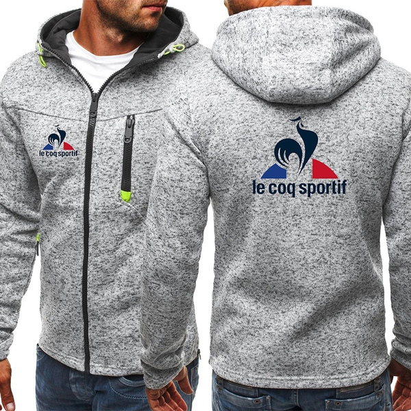 Fashion Men Hoodies Le Coq Sportif Printed Casual Hooded Zipper Sweatshirt Hoodies