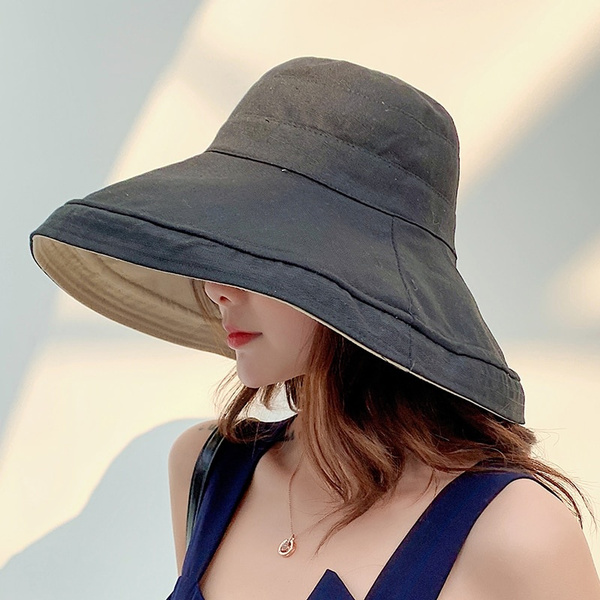 Anti-UV Wide Brim Cotton Linen Sun Hat 