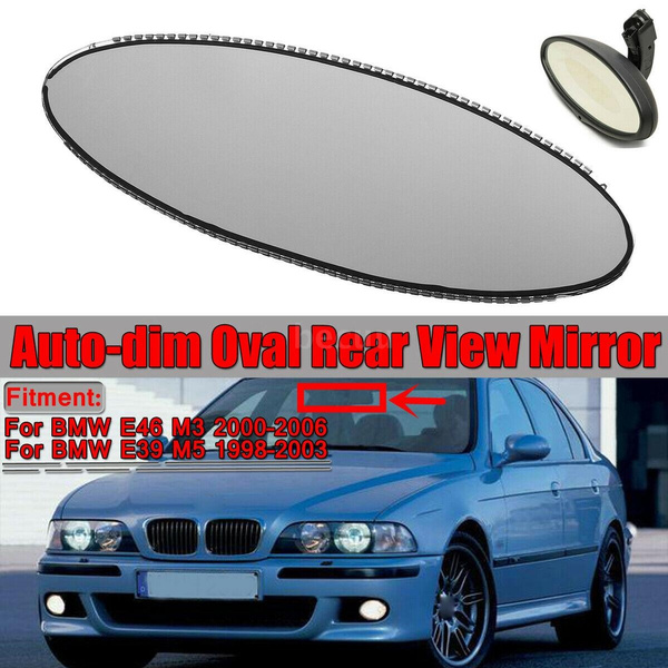 Kmoon for BMW E46 M3 E39 M5 Oval Rear View Mirror Auto Dimming Replacement Glass Cell 