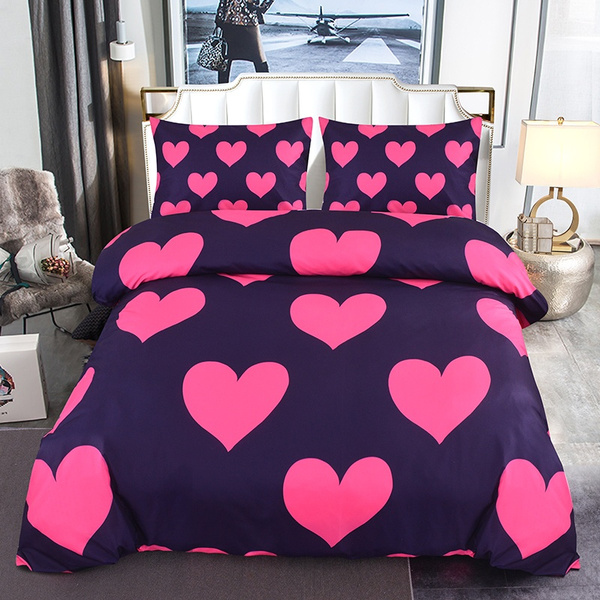 pink heart duvet set