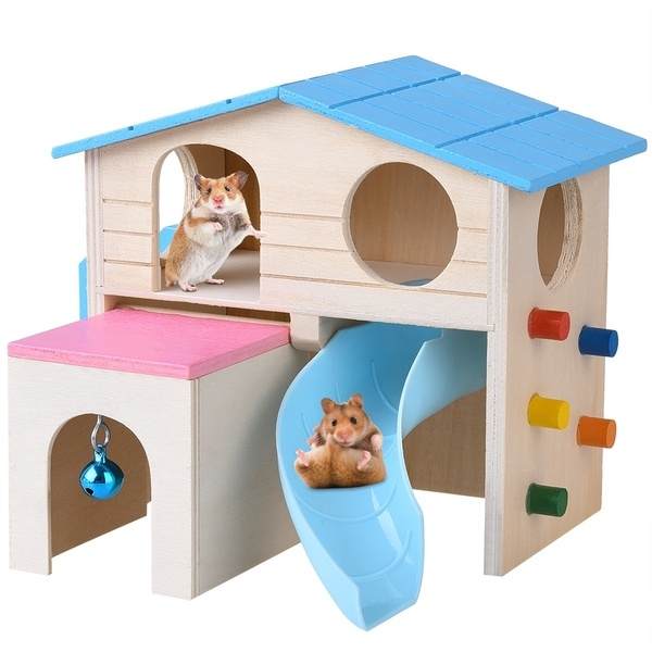 Hamster Mega Fort Castle Wooden House Shelter Hideout Hideaway
