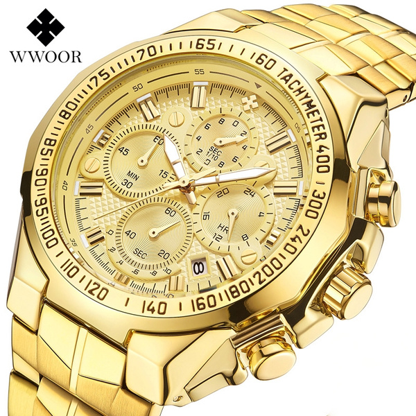 Luxury Men Quartz Watch Stainless Steel Band Wrist Watch Business