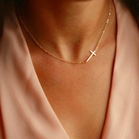 Sideways-Cross-Necklace | Wish