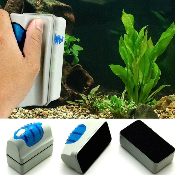 Aquarium Fish Tank Magnetic Clean Brush Glass Algae Scraper Cleaner  Scrubber