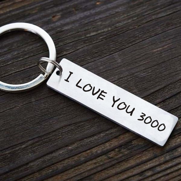 Tony Stark Quote I Love You 3000 Keychain Gift For Avenge Fan Key Ring Wife Girlfriend Boyfriend Husband Gift Father S Day Gift Wish