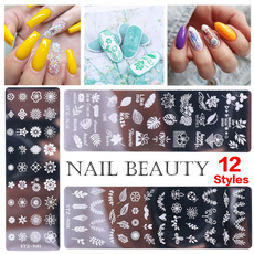 nail decoration, nail stickers, Stamping, leaf