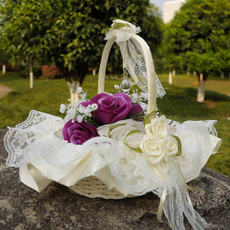 Decorative, weddingbasket, Lace, bridalbasket