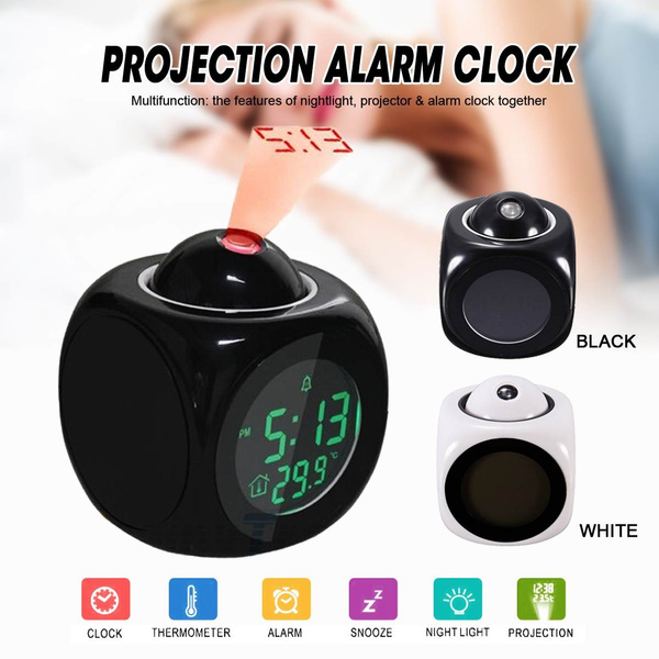 Led Night Projection Clock Snooze Kids Alarm Projector Digital Wish Led Night Projection Clock Snooze Kids, Alarm Clock Projection