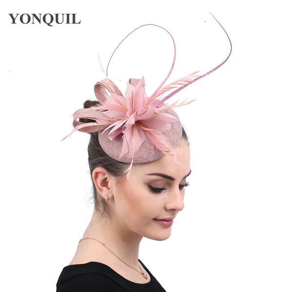 peach coloured fascinators