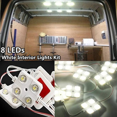 1.92W 12V 8LEDs White Interior Lights Kit for Trailer Lorries Sprinter Ducato Transit