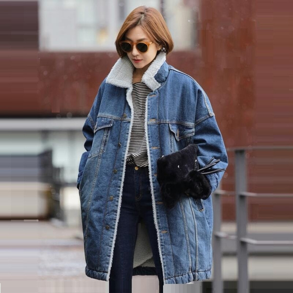 Ladies winter hot sale denim jacket