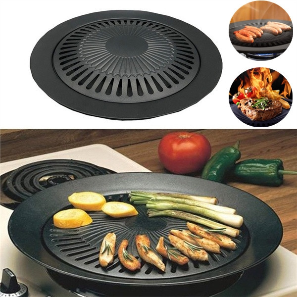 Barbecue Grill Pan, Indoor And Outdoor Round Barbecue Grill Pan