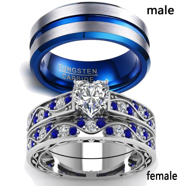 Blue wedding clearance band for her