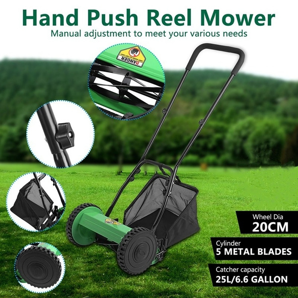 Compact Hand Push Lawn Mower Courtyard Home Reel Mower No Power Lawnmower