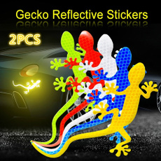 2Pcs Car Reflective Sticker Safety Warning Mark Reflective Tape Auto Exterior Accessories Gecko Reflective Strip Light Reflector