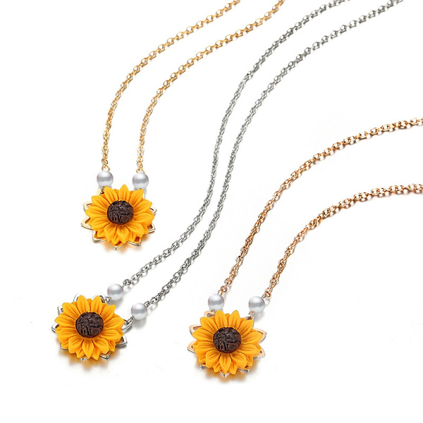 wish sunflower necklace