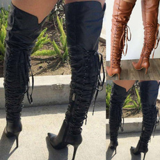 Plus Size, Lace, Spring, overthekneeboot