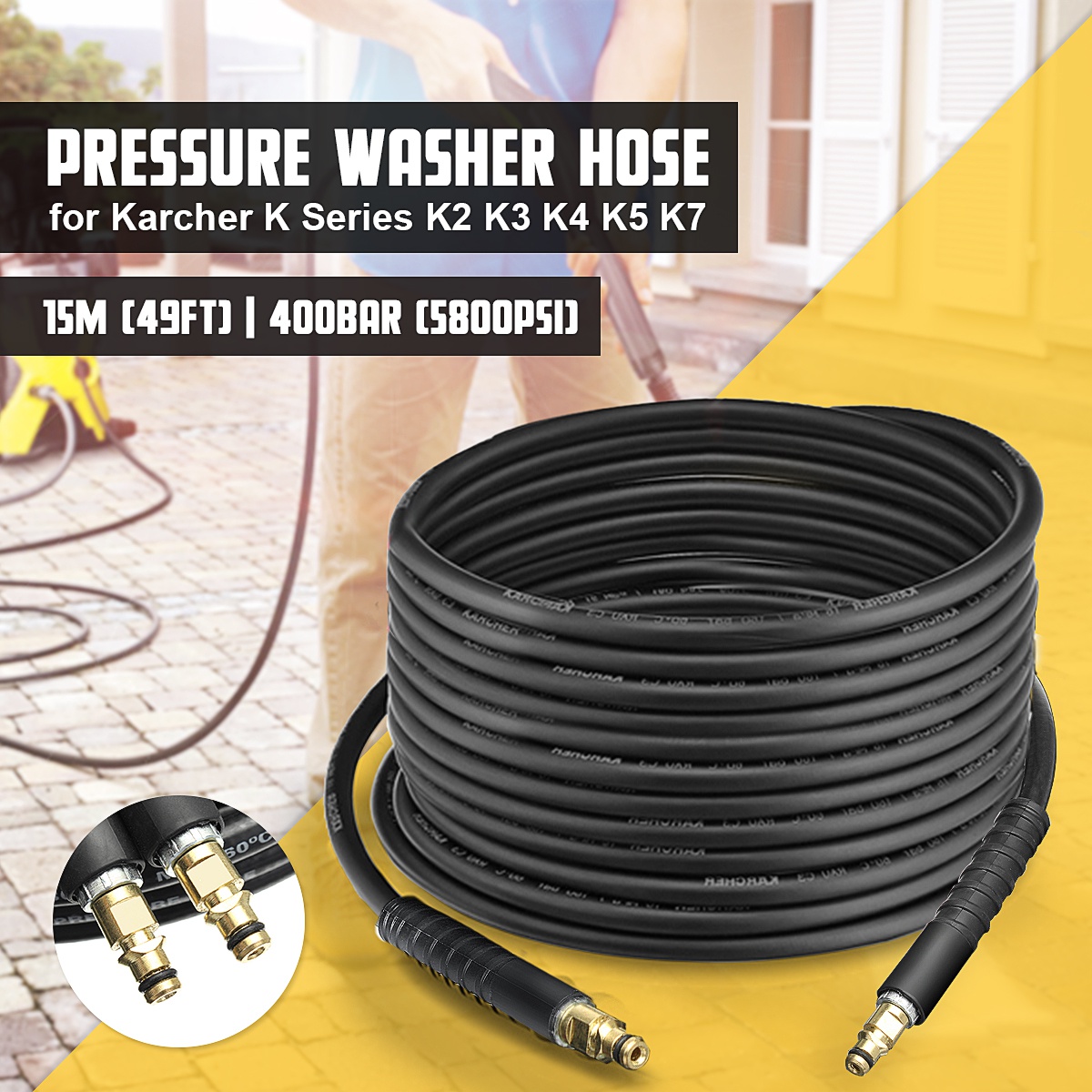 3w Pressure washer karcher hd hds replacement hose 20m new non oem