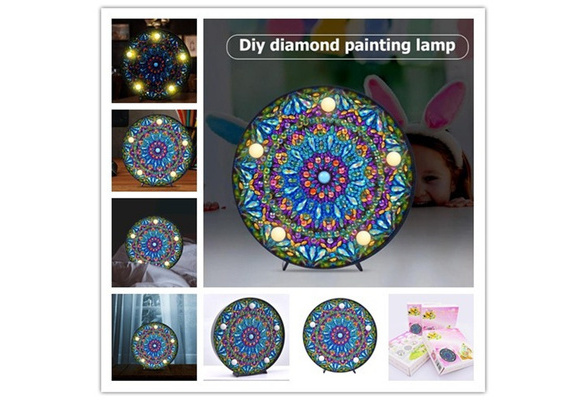 5D Special Shaped Diamond Painting Lamp Cross Stitch Light Home Art 6''