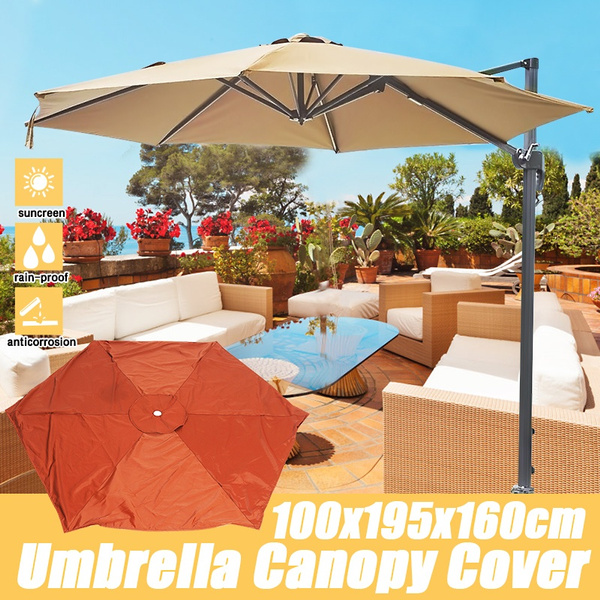 Fixing Bars Is Not Include 100x195x160cm 5 Color Waterproof Sunshade Beach Umbrella Fabric Cloth Canopy Parasol Tent Cover Patio Garden Outdoor Umbrella Anticorrosion Wind Resistance 6 5ft Wish