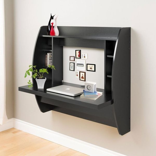 Wall shelf store computer desk