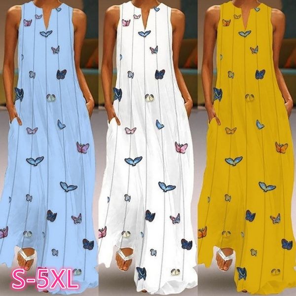long dress with butterflies