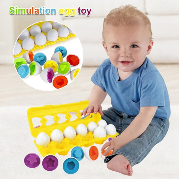 12pcs Matching Egg Toddler Toys Educational Toy Kid Learning Colors Shape Match 