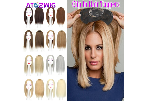 Essentially Clip On Hair Topper Hair Piece For Women Straight Bob