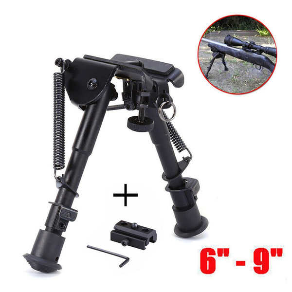 Universal Bipod 6-9 Inches Spring Metal Sling Swivel Rifle Hunting/+Adapter CP 