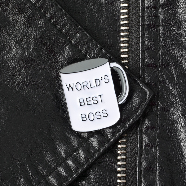 Worlds Best Boss Enamel Stud Pin Badge NEW